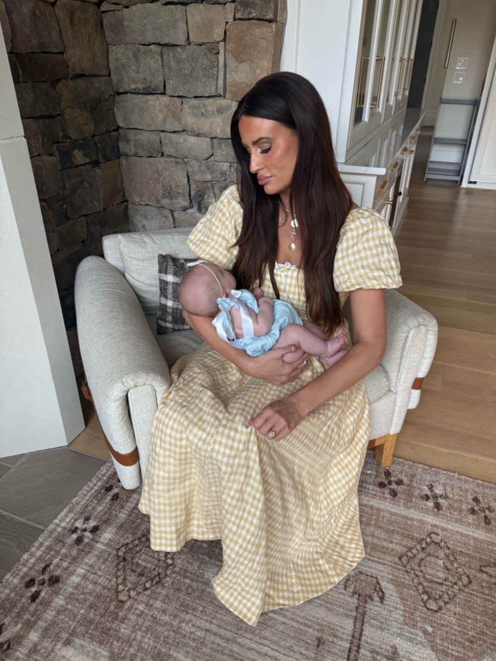 Marella Linen Puff-Sleeve Dress
